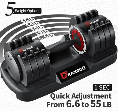Adjustable Dumbbell 25LB/55LB, Free Weights Dumbbells Set, Free Weights Dumbbells Set, Weights Set for Home Gym QS in Saudi Arabia