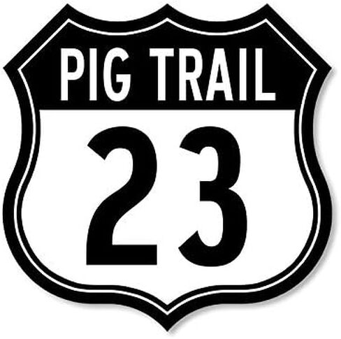 Pig Trail 23 Sign Shaped Sticker (Motorcycle Ride Biker Road Highway Route (3 inch) in Saudi Arabia