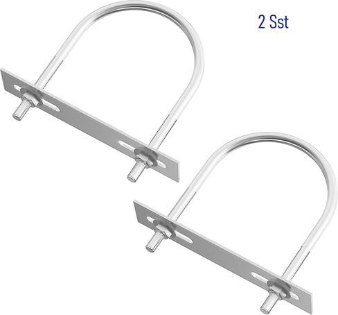 2 Sets 304 Stainless Steel Round Bend U-Bolts 1.77"(45mm) Inner Width 2.56"(65mm) Length M6 with Nuts, Frame Plate, Washers, Accessories for Boat Trailer Axle Sailboat Trailer in Saudi Arabia