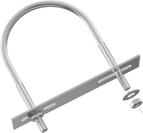 2 Sets 304 Stainless Steel Round Bend U-Bolts 1.77"(45mm) Inner Width 2.56"(65mm) Length M6 with Nuts, Frame Plate, Washers, Accessories for Boat Trailer Axle Sailboat Trailer in Saudi Arabia