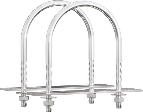 2 Sets 304 Stainless Steel Round Bend U-Bolts 1.77"(45mm) Inner Width 2.56"(65mm) Length M6 with Nuts, Frame Plate, Washers, Accessories for Boat Trailer Axle Sailboat Trailer in Saudi Arabia
