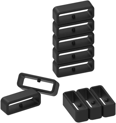 Band Keepers Compatible with Coros APEX 46MM/APEX PRO/VERTIX Watch Bands, Silicone Fastener Rings Security Loop/Holder/Retainer (Black-6pcs) in Saudi Arabia