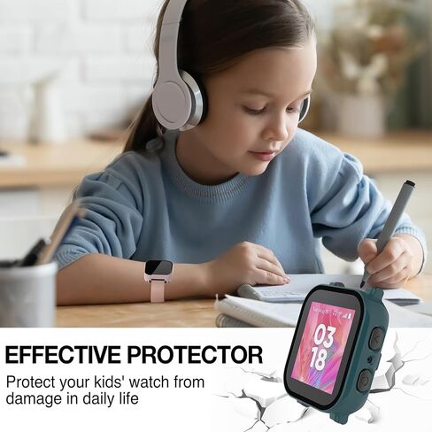 حافظة مكونة من 4 قطع متوافقة مع واقي شاشة الأطفال Gabb Watch 3، غطاء مدمج من الزجاج الصلب من البولي كربونات الصلب لساعة Gabb 3 ملحقات (غير متوافقة مع ساعة Gabb 2/1) in Kuwait