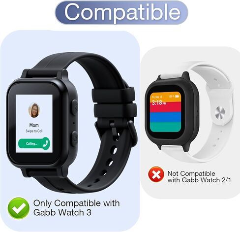 حافظة مكونة من 4 قطع متوافقة مع واقي شاشة الأطفال Gabb Watch 3، غطاء مدمج من الزجاج الصلب من البولي كربونات الصلب لساعة Gabb 3 ملحقات (غير متوافقة مع ساعة Gabb 2/1) in Kuwait