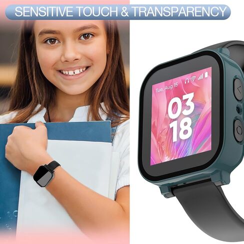 حافظة مكونة من 4 قطع متوافقة مع واقي شاشة الأطفال Gabb Watch 3، غطاء مدمج من الزجاج الصلب من البولي كربونات الصلب لساعة Gabb 3 ملحقات (غير متوافقة مع ساعة Gabb 2/1) in Kuwait