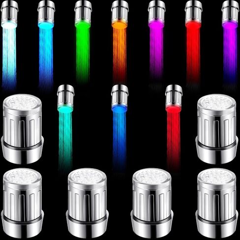 6 Pieces LED Water Faucet Light Color Changing Faucet for Kitchen and Bathroom, 34 x 25 mm in Saudi Arabia