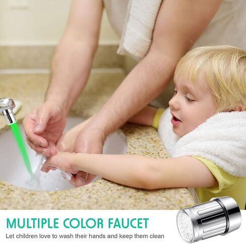 6 Pieces LED Water Faucet Light Color Changing Faucet for Kitchen and Bathroom, 34 x 25 mm in Saudi Arabia