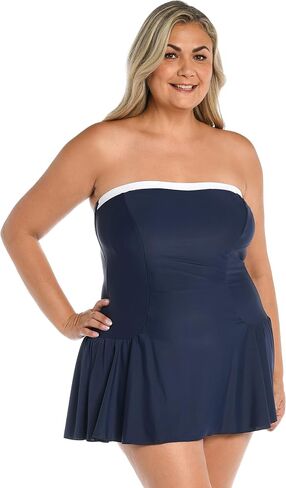 Maxine Of Hollywood Women's Standard Bandeau Swim Dress One Piece Swimsuit in Saudi Arabia