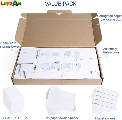 Trading Card Storage Box, 7-Pack • 600 Count Cardboard Storage Box with dividers & labels for TCG/Magic/Mtg Organizer and Collection in Saudi Arabia