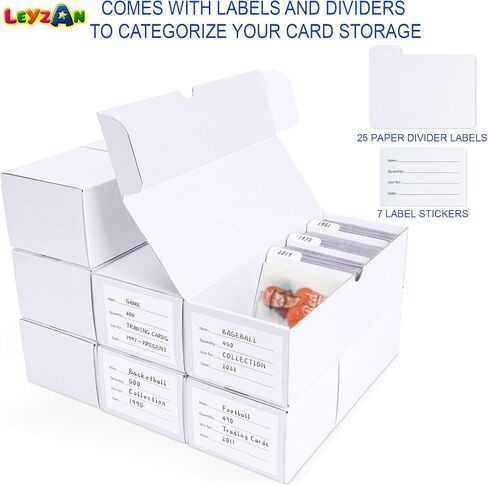 Trading Card Storage Box, 7-Pack • 600 Count Cardboard Storage Box with dividers & labels for TCG/Magic/Mtg Organizer and Collection in Saudi Arabia