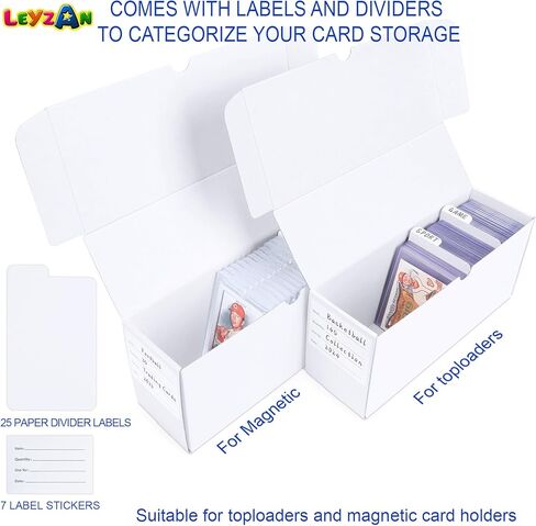 صندوق تخزين بطاقات التداول، 7 عبوات • صندوق تخزين من الورق المقوى يحتوي على 600 قطعة مع فواصل وملصقات لمنظم ومجموعة TCG/Magic/Mtg in Kuwait