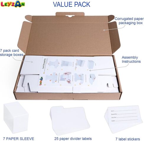 صندوق تخزين بطاقات التداول، 7 عبوات • صندوق تخزين من الورق المقوى يحتوي على 600 قطعة مع فواصل وملصقات لمنظم ومجموعة TCG/Magic/Mtg in Kuwait