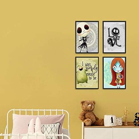 Silly Goose Gifts Nightmare Before Christmas Themed Character Wall Art Decor Baby Nursery Love (3pc Love Art Set) in Saudi Arabia