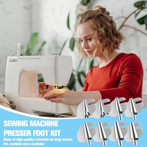 12 قطعة قدم حاشية ملفوفة للخياطة، مجموعة قدم حاشية ملفوفة للخياطة العالمية، قدم حاشية ملفوفة، 3/4/5/6/7/8/9/10 مم + 2 × مشبك قدم زنبركي + 2 × ماكينة خياطة عالمية قدم ضاغط حاشية بلاستيكية ملفوفة in Kuwait