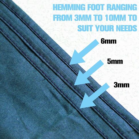 12 قطعة قدم حاشية ملفوفة للخياطة، مجموعة قدم حاشية ملفوفة للخياطة العالمية، قدم حاشية ملفوفة، 3/4/5/6/7/8/9/10 مم + 2 × مشبك قدم زنبركي + 2 × ماكينة خياطة عالمية قدم ضاغط حاشية بلاستيكية ملفوفة in Kuwait