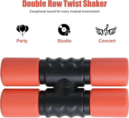 RANMING Twist Shaker 3PCS Double Row Shakers Percussion Instruments Set Medium Volumelatin Latin Percussion Instruments for Studio, Band, Drummers.(Light Blue-Green-Orange) in Saudi Arabia