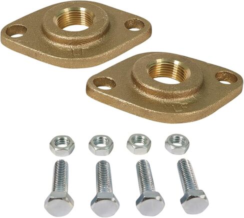 Midline Valve S1549 Circulator Flange Kit with Gaskets, Nuts and Bolts for Grundfos Pumps Brass 1 in. SWT (2Pack) in Saudi Arabia