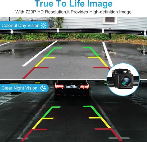 كاميرا الرؤية الاحتياطية PARKVISION للسيارات دعامة معدنية مخفية، زوايا قابلة للتعديل 160 درجة لوحة ترخيص مثبتة على كاميرا الرؤية الخلفية، HD 720P لـ DC12V مركبة SUV بيك اب شاحنة RV Van Camper Bus in Kuwait