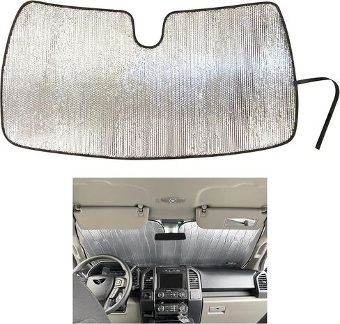 Side Window Front Seat Reflective Sunshade Custom Fit for 2015 2016 2017 2018 2019 2020 Ford F-150 F150 - Regular Cab - Super Cab - Super Crew Cab - Crew Cab - 2Dr 4Dr Pickup (2PCS) (NOT for E-series) in Saudi Arabia