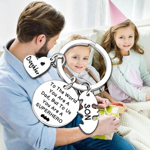 هدية سلسلة مفاتيح الأب لعيد ميلاد الأب هدايا عيد الأب من الابنة إلينا، أنت سلسلة مفاتيح للبطل الخارق in Kuwait