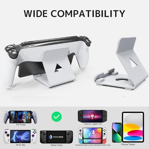 NINKI Metal Desktop Stand Compatible PlayStation Portal/ROG Ally/Steam Deck/Switch/Legion Go,Aluminum Phone Stand for Gaming Accessories,Portable Holder Stand for Phones/Tablets Stand,Black in Saudi Arabia