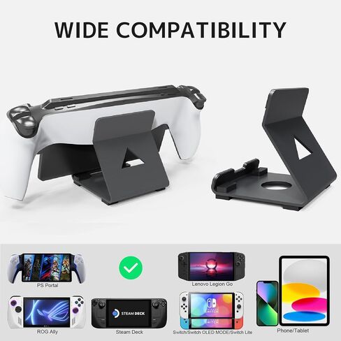 NINKI Metal Desktop Stand Compatible PlayStation Portal/ROG Ally/Steam Deck/Switch/Legion Go,Aluminum Phone Stand for Gaming Accessories,Portable Holder Stand for Phones/Tablets Stand,Black in Saudi Arabia