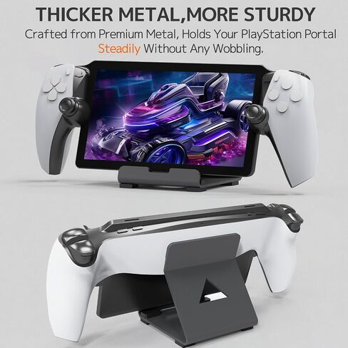 NINKI Metal Desktop Stand Compatible PlayStation Portal/ROG Ally/Steam Deck/Switch/Legion Go,Aluminum Phone Stand for Gaming Accessories,Portable Holder Stand for Phones/Tablets Stand,Black in Saudi Arabia