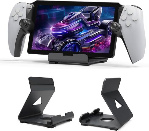 NINKI Metal Desktop Stand Compatible PlayStation Portal/ROG Ally/Steam Deck/Switch/Legion Go,Aluminum Phone Stand for Gaming Accessories,Portable Holder Stand for Phones/Tablets Stand,Black in Saudi Arabia