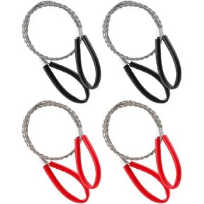 PVC Pipe Cutter Wire Saw - 4 Pcs Stainless Steel String Rope Saw Emergency Survival Cable Saw - Wood Cutting Tool for Hunting Camping Hiking