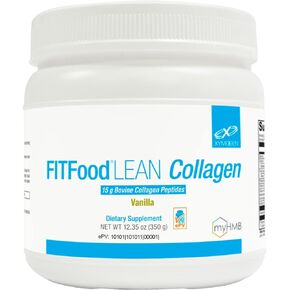 XYMOGEN FIT Food Collagen - Bovine Collagen Peptides Powder with HMB + Vitamin D3-15g Collagen Protein to Support Joints, Muscle Recovery, Collagen Production - Vanilla Flavor (12.35 oz)