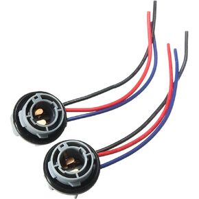 1157 LED Bulb Plug Socket Holder, Waterproof Turn Signal Light Socket Adapter Tail Harness Wiring Replacement Brake/Tail Light Reversing Light Base Plug Connector (2-Pack)