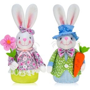 ديكورات أرنب عيد الفصح جنوم للمنزل، ديكورات الربيع، هدايا الربيع، ديكور مصنوع يدويًا من السويدية، تومتي قزم، دمية أرنب محشوة، قطيفة مع جزر وهدايا الزهور للأطفال in Kuwait