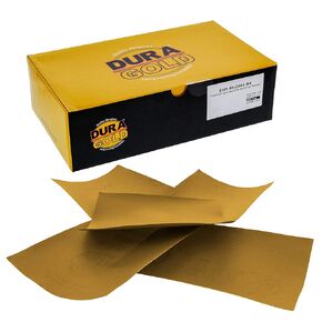 Dura-Gold Premium 1/4 Sheet Gold Sandpaper Sheets, 800 Grit (Box of 400) - Wood Furniture Woodworking, Automotive Paint - 4.5" x 5.5" Size Sheet for Palm Finishing Sanders, Clip-On, Hand Sanding Block