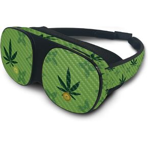 MightySkins Carbon Fiber Skin Compatible with HTC Vive Flow - CBD Green | Protective, Durable Textured Carbon Fiber Finish | Easy to Apply, Remove, and Change Style