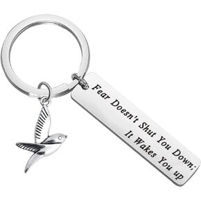 TIIMG Inspired Gift Inspirational Keychain Fear Doesn't Shut You Down it Wakes You Up