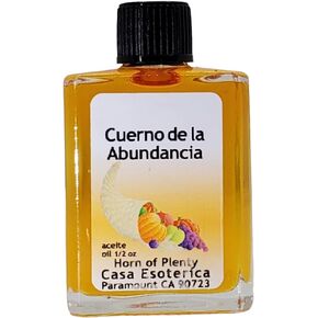 Horn of Plenty Oil (Cuerno de la Abundancia Aceite) Spiritual Anointing Oil by CASA ESOTERICA MAGICK SPACE - Abundance & Prosperity Spell - Draw in Wealth, Success-0.5 FL OZ (1 Pack)