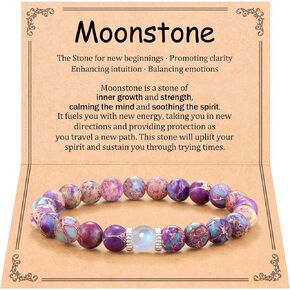 UPROMI New Beginnings Gifts for Women Graduation Gifts for Her Class Of 2024 Graduation Gifts for Girls Moonstone Bracelet