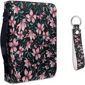 Dog Paws Print Bible Cover for Women Men Teens Girls Boys PU Leather Bible Cover Case Book Carrying Bag with Handle and Pocket Bible Organizer Pen Holder