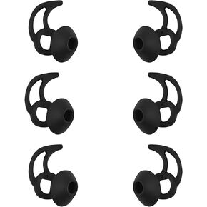 3 أزواج من وسادات الأذن الصغيرة، وسادات الأذن المتوافقة مع سماعات الأذن Bose QuietComfort وسماعات الأذن الرياضية، باللون الأسود