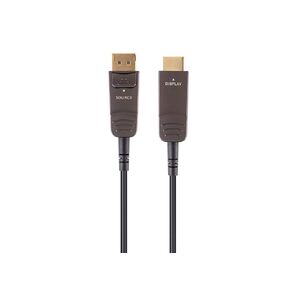 Monoprice DisplayPort to HDTV Cable - 25 Feet, 4K@60Hz, AOC, Transmits Up to 100 Feet, Ultra Slim Design, Dynamic HDR - SlimRun AV Series