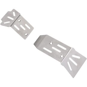 for Arrma 1/18 Granite Grom RC Chassis Armor Guard Plate, Stainless Steel Front Rear Chassis Armor Protection Plate Skid Plate Upgrade Parts