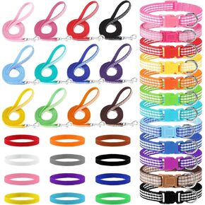 36 Pcs Puppy Collar and Leash Set, Adjustable New Born Dog Collars and Leash Set Soft Nylon Whelping Puppy Collars for Litter Medium Small Dogs Walking Training