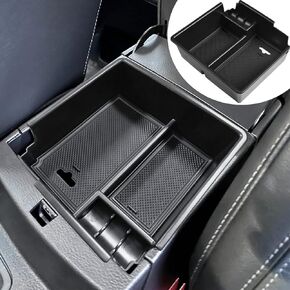TACOBRO Organizer Compatible with Ford Ranger Center Console 2019 2020 2021 2022 2023 XL XLT Lariat Accessories, Armrest Divider Secondary Storage Insert Tray ABS Materials Red