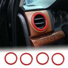 4PCS Console Side Air Conditioning Air Outlet Ring Trim Fit Toyot@a Tundra 2014-2021 Air Conditioning Vent Accents Frame Vent Ring Outer Cover Air Conditioning Outlet Trim ABS Interior Accessories
