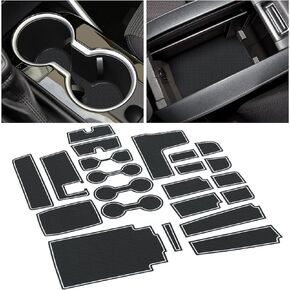 Custom Fit Cup Holder, Center Console, and Trim Door Pockets Rubber Inserts Pad Mat Kit for Toyota Highlander 2023 2022 2021 2020 (Black)