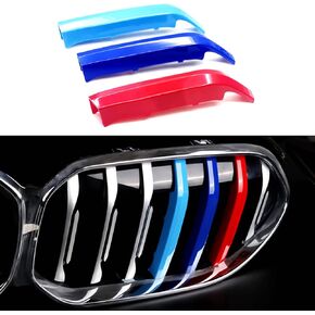 Tricolored Grille Insert Trims Compatible with BMW 2 Series 2014-2020 F22 F23 220i 228i 230i 235i Sedan Accessories for 8-Beams w/Standard Kidney Grille
