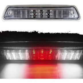 3rd Brake Light Fit For Ford For F-150 2009-2014 High Mount Stop Light LED Rear Cab Roof Center Mount Brake Stop Tail Cargo Light (Chrome+Clear Lens)