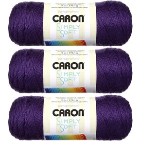 Caron+Bulk+Buy+Simply+Soft+Yarn+Solids+(3-Pack)+Purple+H97003-97813