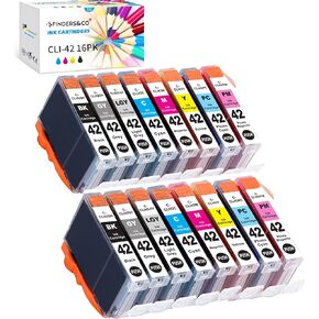 F FINDERS&CO Compatible Ink Cartridges Replacement for Canon CLI42 CLI-42 Ink for Canon Pixma Pro-100 Pro-100S Printer (2 Combo Pack, 16-Pack)