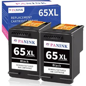 Remanufactured Ink Cartridge Replacement for HP Printer Ink 65 XL HP 65 Ink HP65 65XL Black Ink Cartridge for HP 3755 3752 2655 3722 3758 2652 5055 5052 5058 Printer (2 Black)